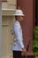 Close-up of Grand Palace guard holding rifle