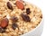 Close up of granola cereal on a bowl