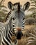 Close up graphic image of African zebra in poster style