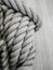 Close up of a gray nautical rope