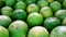 Close up of the green lime in a kitchen. Lime is a kind of fruit.