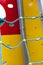 CLOSE-UP of GREEN MESH rope ladder Playground. SPORTS BACKGROUND