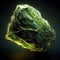Close-up of green peridot stone mineral crystal AI generated