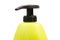 Close up of green shampoo bottle