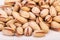 Close Up Group Of Dry, Fresh And Large Raw Pistachio Nuts In She