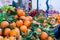 Close Up of a Group of Tangerines at Italian Market