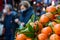 Close Up of a Group of Tangerines at Italian Market