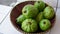 Close up the guava fruit in the basket