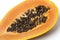 Close up of half papaya fruit