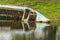 Close up of Half submerged boat wreck