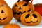 Close up halloween spooky pumpkins