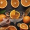 A close-up of a hand expertly zesting an orange peel over a classic cocktail3