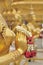 Close-up hand of Golden statue of Kinara at Wat Phra Kaew in Bangkok, Thailand