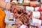 Close up of hand with henna painting, Sadar Market, Jodhpur, Ind