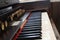 Close up hand play vintage piano