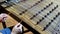 Close up the hand play Yangqin or Chinese hammed dulcimer musical instrument