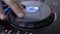 Close Up of Hand Rotating Vinyl of Dj Instrument