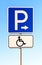 Close-up of a handicapped parking sign