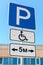 Close-up of a handicapped parking sign