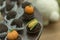 Close up of handmade candies for kids party - farm or rural theme