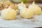 Close up of handmade steamed bun