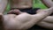 Close up hands. Asian man do yoga relax outdoor. Man exercising pose vital and meditation for fitness lifestyle club at the