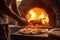 Close-up hands of the chef making pizza at front oven with Ai Generated