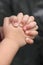 Close-up of hands clasped in prayer