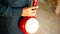 Close up of hands of a man playing a Tumba Beats in Ludhiana, Punjab, India