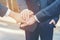 Close up hands teamwork businessman and partner join hands together and start up work