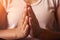 Close up of hands of a young girl meditating AI generated