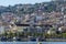 Close-up of the harbor and downtown Lixouri on the island of Kefalonia