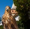 Close up of an hawk over castle background