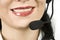 Close up helpdesk agent with headset