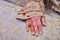 Close Up Henna Arts on bride\\\'s hand.