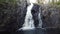 Close-up of Hepokongas waterfall in Kainuu, Finland. The flowing water from the huge rock shows the power of water and the beauty