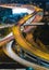 Close up highway overpass, long exposure