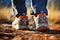 Close up of hiker outdoors enjoying nature while wearing reliable and comfortable hiking shoes