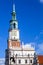 Close up of historic Poznan City Hall located in the middle of a