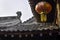 Close-up of a historic roof in the small village of Dangjia, China. The clay roof tiles have different shapes, some of