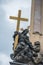 Close up of the Holy Trinity ColumnPlague Column at Lesser Town Square.