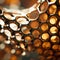 A close up of a honeycomb structure, AI