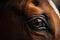 A close-up of a horse\\\'s eye, highlighting its beauty and majestic nature AI generated