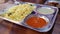 A close-up of hot figure rice or lemon rice served on a plate