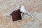 Close up of house shaped keychain