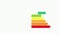 Close-up Of House Showing Energy Efficiency Rate. The energy rating scale is isolated from the white background. Concept