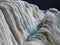 Close up of huge crevasses in the ice at Franz Joseph Glacier in New Zealand