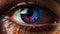 Close up of a human eye looking, macro eyesight, iris beauty generated by AI