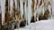 Close up of icicle at icefall Rotes Tor, Rankweil, Vorarlberg.