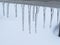 Close-Up Of Icicles On Railing-Stock photos